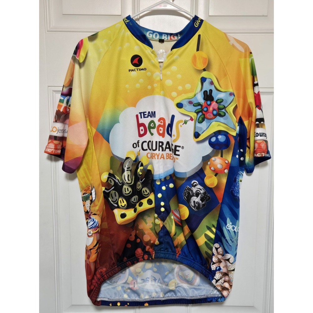 Louis Garneau Cycling Jersey Mens Sz XL‎ 1/2 Zip Bright Multi Color Shirt